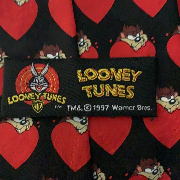 Looney Tunes Tasmania Devil Print Tie vintage 1997 - Picture 3 of 3